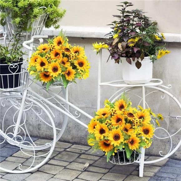 Artificial Sunflower Bouquets,2 Bunches Fake Wildflowers for Baby Shower Home - Picture 6 of 7
